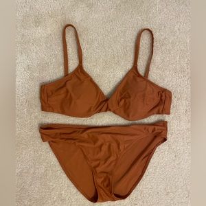 Aerie burnt orange bikini size large (both top and bottom)
